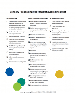 Sensory processing Red Flags Checklist